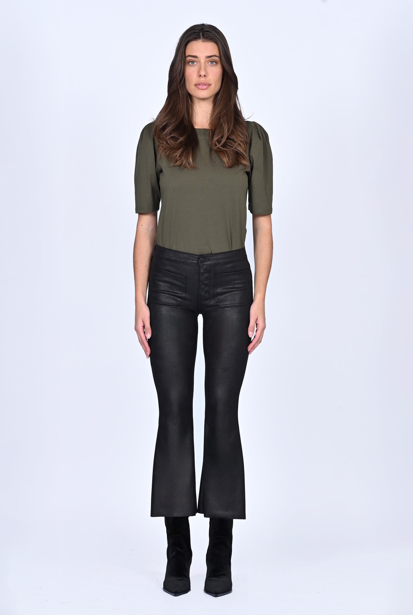 Angelina Patch Pocket Crop Flare - After Dark